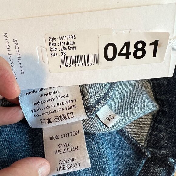 Boyish The Julian Blazer Xtra Small XS in LIKE CRAZY Cotton Denim Blue - Picture 9 of 9